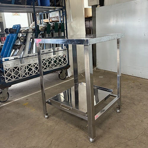 作業台炊飯カート付 750x600x800 中古】作業台炊飯カート付き BGなし 幅600×奥行600×高さ800 【送料別途