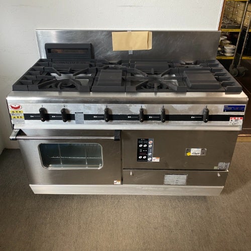 業界最長1年保証】【中古】コンベクション付きガスレンジ 4口 マルゼン