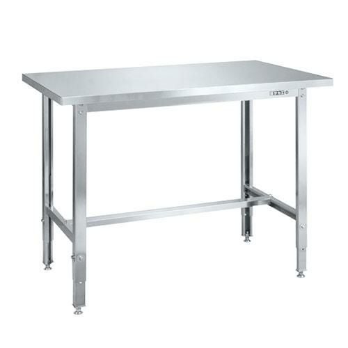 SUT4-127HCLC ステンレス高さ調整作業台(ステンレスカブセ天板) 幅1200×奥行750×高さ700～900mm/