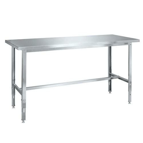 ステンレス高さ調整作業台(ステンレスカブセ天板) SUT4-187HCLC/外寸：幅1800×奥行750×高さ700～900mm
