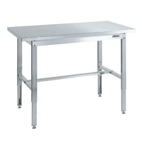 SUT4-157HC ステンレス高さ調整作業台(ステンレスカブセ天板仕様) 幅2000×奥行750×高さ700～900mm/