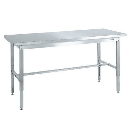 SUT4-187HC ステンレス高さ調整作業台(ステンレスカブセ天板仕様) 幅1800×奥行750×高さ700～900mm/