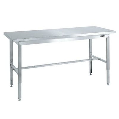 ステンレス高さ調整作業台(ステンレスカブセ天板仕様) SUT4-187HC/外寸：幅1800×奥行750×高さ700～900mm