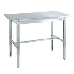 ステンレス高さ調整作業台(ステンレスカブセ天板仕様) SUT4-096PC/外寸：幅900×奥行600×高さ700～900mm