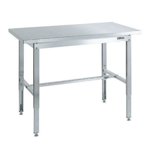 SUT4-157PC ステンレス高さ調整作業台(ステンレスカブセ天板仕様) 幅2000×奥行750×高さ700～900mm/