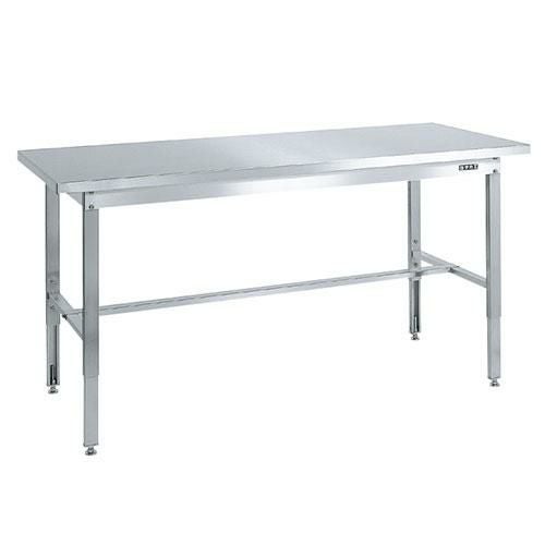 ステンレス高さ調整作業台(ステンレスカブセ天板仕様) SUT4-187PC/外寸：幅1800×奥行750×高さ700～900mm