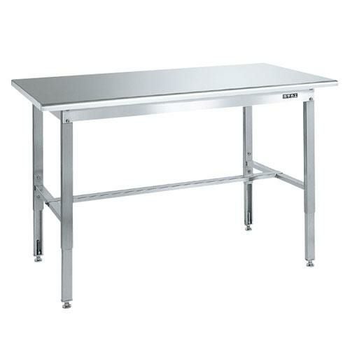 SUT4-157R ステンレス高さ調整作業台(天板R付) 幅1500×奥行750×高さ700～900mm/