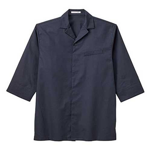【ボンマックス】ユニセックス開襟和シャツ ネイビー FB4542U-8