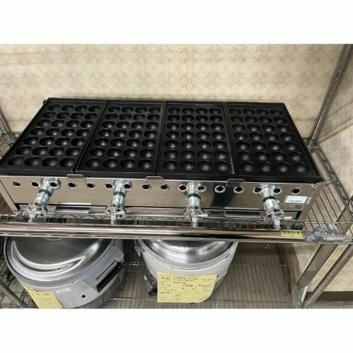 業務用/新品】たこ焼き器 185SH 18穴/鉄鋳物 5連 幅973×奥行358×高さ