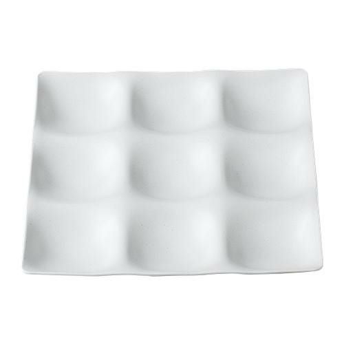 角プレート 九つ仕切り 白 /ビュッフェ取皿/業務用食器