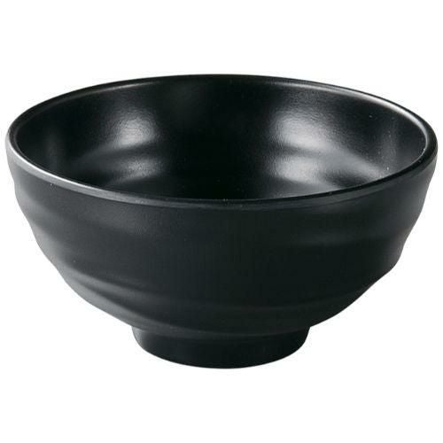 メラミンφ13.9ロクロ目ひねり麺鉢黒マット/業務用/新品/小物送料対象