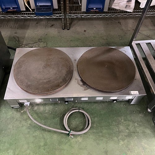 業務用/新品】電気クレープ焼器 2連 CM-410HW 幅900×奥行450×高さ180mm