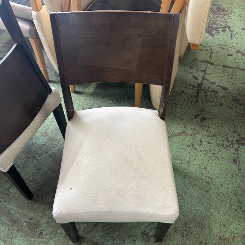 中古】洋風イス 背:木 座:アイボリー 幅420×奥行500×高さ810 座面高さ
