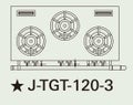 【新品】 タニコー ガステーブル【スタンダードシリーズ】 J-TGT-120-3 W1200×D600×H800 都市ガス/LPガス トップバーナφ180×3 【送料無料】【プロ用】