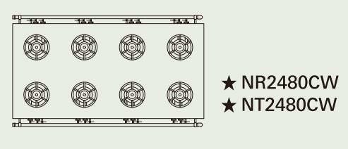 【新品】 タニコー ガスレンジ【アルファーシリーズ】 NR2480CW W2400×D1200×H800 都市ガス/LPガス トップバーナφ190×8 【送料無料】【プロ用】