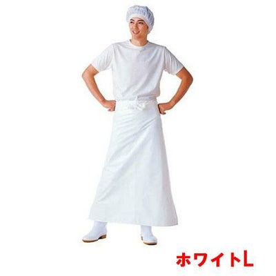 マイティクロス エプロン 腰下 E-1002-0 ホワイト L