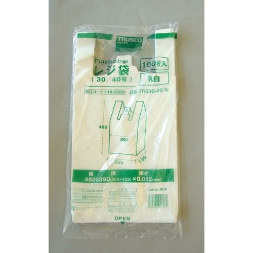 TRUSCO レジ袋 30/40号 （480×390mm）乳白 100枚入