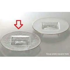 スーププレート (スクエアホール)_クリアプラチナライン