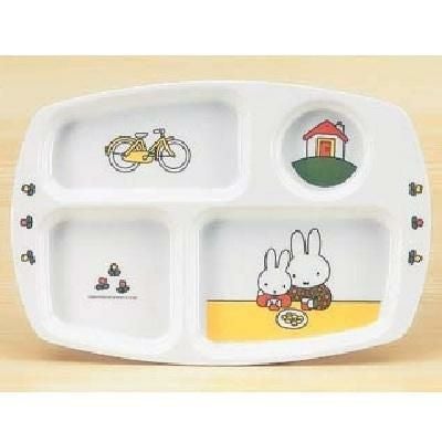 CM-20C 【関東プラスチック】 子供食器 ミッフィー miffy's bicycle 角ランチ皿 miffybicycle