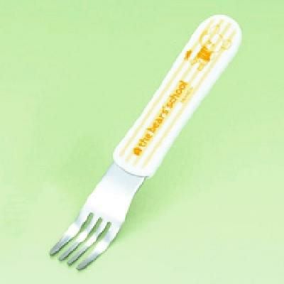 M-1409JL 【関東プラスチック】 子供食器 くまのがっこう stripe series フォーク イエロー ストライプシリーズ