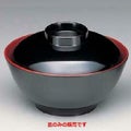 かすみ型汁椀(蓋) 黒内朱