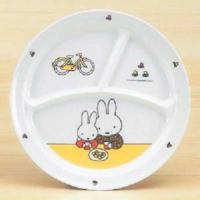CM-65C 【関東プラスチック】 子供食器 ミッフィー miffy's bicycle 丸ランチ皿 miffybicycle