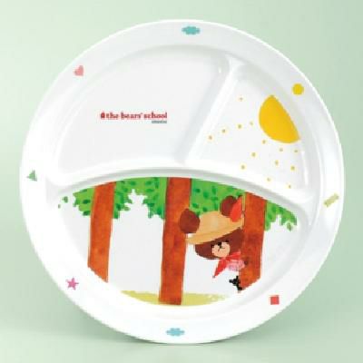 CM-65J 【関東プラスチック】 子供食器 くまのがっこう 丸ランチ皿 くまのがっこう