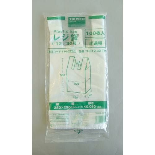 TRUSCO レジ袋 12/30号 （380×290mm）半透明 100枚入