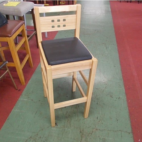 中古】和風カウンターイス 幅370×奥行420×高さ980 座面高さ：720