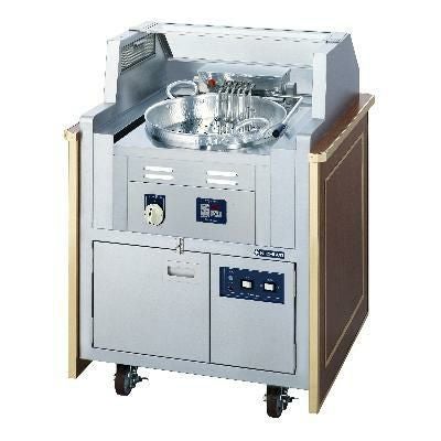 電気無煙式天ぷらワゴン 幅850×奥行825×高さ1100 [SEFDW-4H]