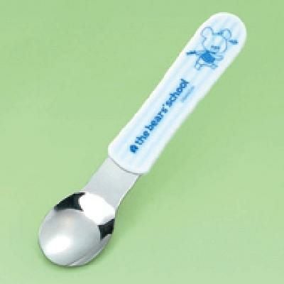 M-1408JL 【関東プラスチック】 子供食器 くまのがっこう stripe series スプーン ブルー ストライプシリーズ