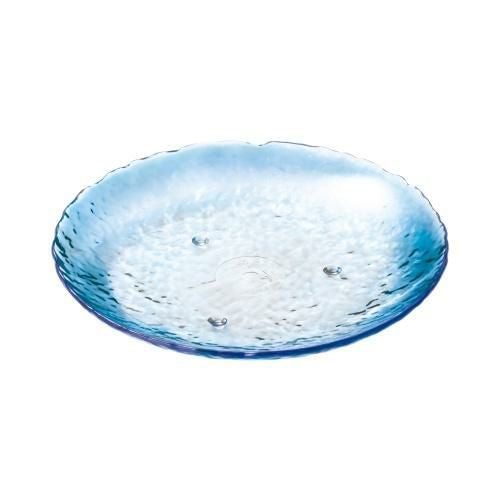 トライタン 丸皿(中)クリアブルー
