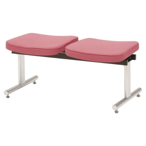 ロビー用チェア 2人用背なし/布張り