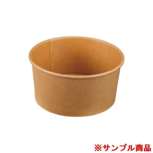 【サンプル】どんぶり容器 パックスタイル 未晒 クラフト カップ 浅型 1000mL 本体【weeco】 1枚