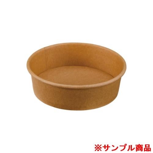 【サンプル】どんぶり容器 パックスタイル 未晒 クラフト カップ 浅型 500mL 本体【weeco】 1枚