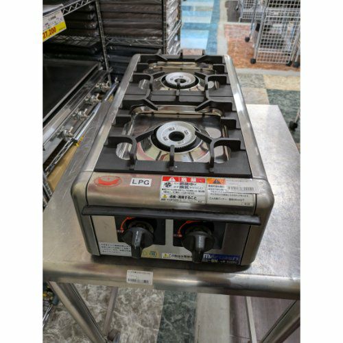 中古】ガス卓上コンロ タテ マルゼン M-822DC 幅300×奥行590×高さ200