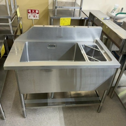 中古】一槽ソイルドシンク 左掛(TB用) BGあり 幅1240×奥行650×高さ800
