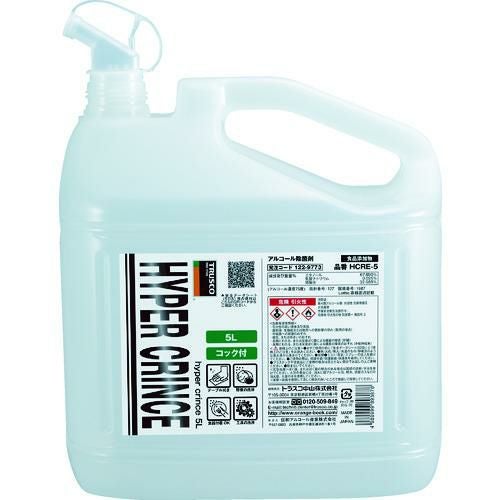 TRUSCO 【※軽税】アルコール除菌剤HYPER CRINCE 5L コック付