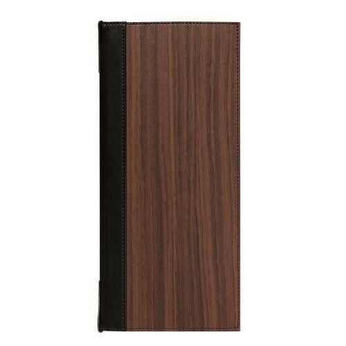 メニューブック(A4縦長) TPE-304/木目調:茶