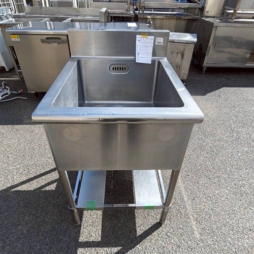 中古】一槽シンク 幅600×奥行750×高さ850 【送料別途見積】【業務用