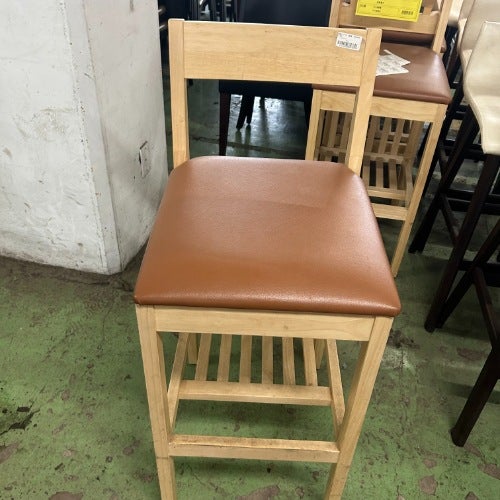 中古】和風カウンターイス 座緑 幅400×奥行450×高さ970 座面高さ：700
