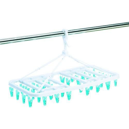 TRUSCO 屋内外用樹脂ピンチハンガー 青 ピンチ36個付