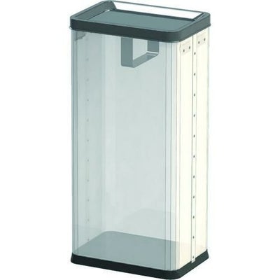 ぶんぶく 中身の見えるゴミ箱 角型ロータリー屑入（袋止め付）