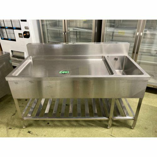 BS2-187【マルゼン】二槽シンク 幅1800×奥行750×高さ800(mm)【業務用