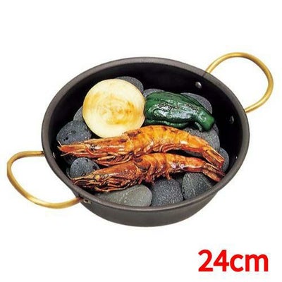 鉄 海石鍋 24cm 両手(石無し)