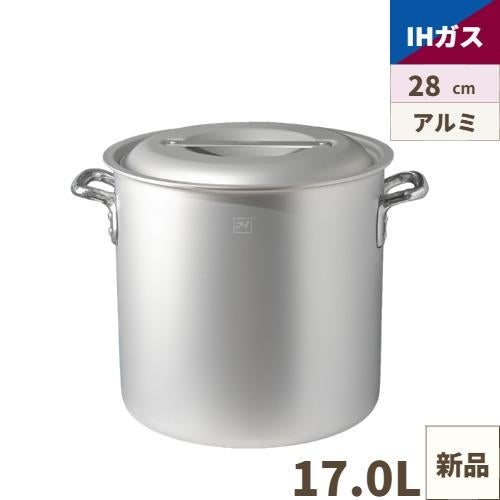 【Thunder Group】IH対応アルマイト加工アルミ寸胴鍋(目盛付) 28cm AZIALZND028
