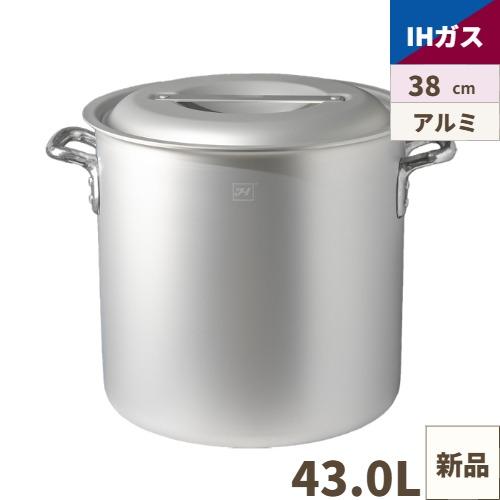 【Thunder Group】IH対応アルマイト加工アルミ寸胴鍋(目盛付) 38cm AZIALZND038