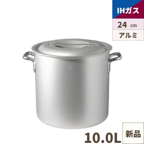 【Thunder Group】IH対応アルマイト加工アルミ寸胴鍋(目盛付) 24cm AZIALZND024