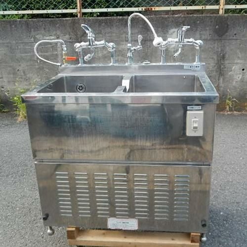 TXA-2SL-180 【タニコー】18-0 水切右付二槽シンク(バックガード付