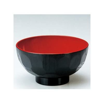 4寸亀甲吸物椀 黒内朱 【まとめ買い商品】